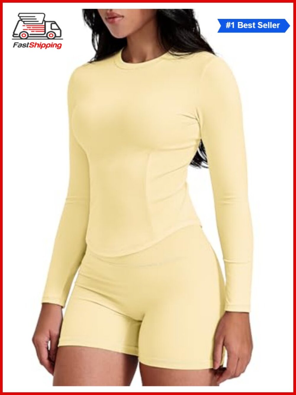 Womens Cropped Long Sleeve Workout Top Slim Fit Gym Yoga Athletic Shirt